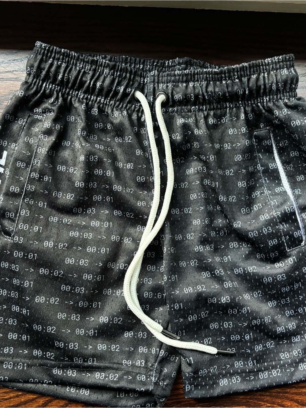 Boys Made Hoops Black Digital Timer Print Drawstring Shorts YM